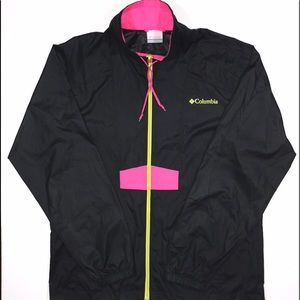 COLUMBIA Rare Neon Zip Up Windbreaker Wind Jacket